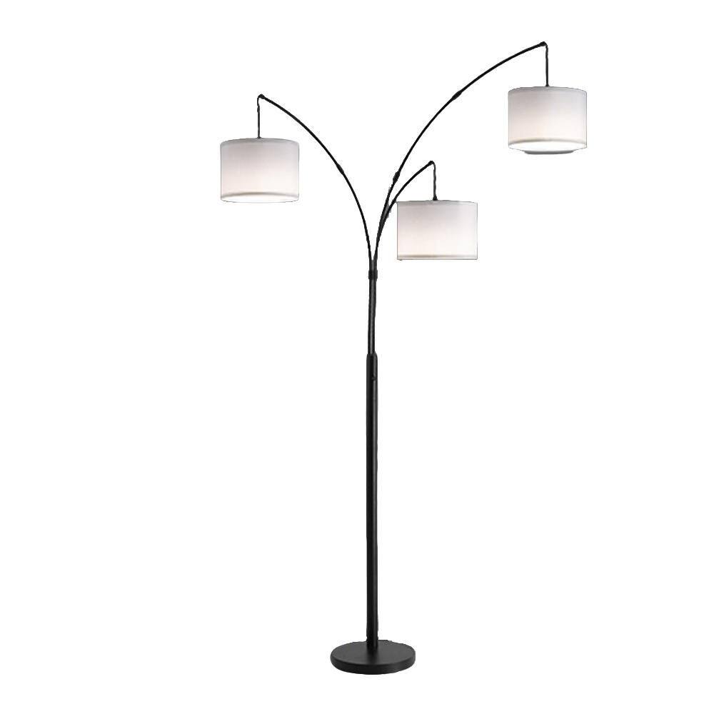 80 in. White 3-Light Arc Floor Lamp, Dimmable, 3-Color Temperature, Remote Control, Stylish Tall Floor Lamp price history on PriceWatchPro