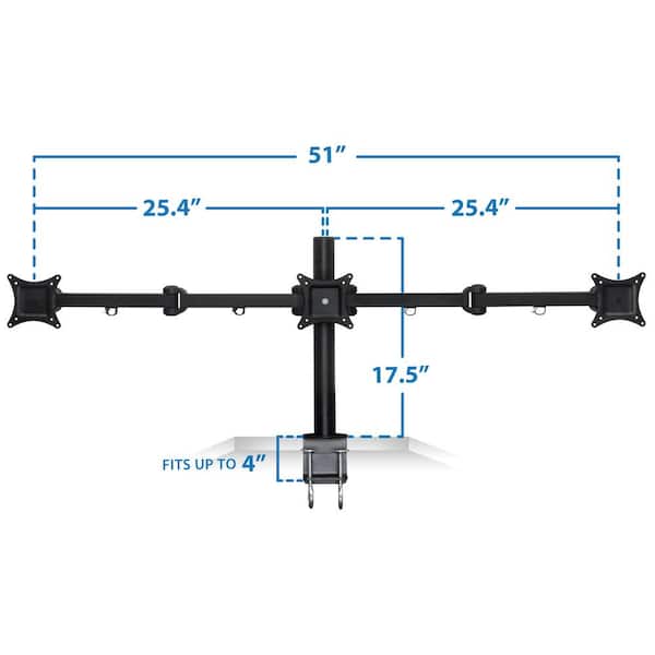 mount-it! Full Motion Triple Monitor Desk Mount for 24 in. to 32 in.  Monitors MI-753XL - The Home Depot