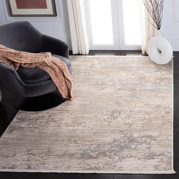 Marvel 5 ft. x 8 ft. Beige/Gold Distressed Abstract Area Rug