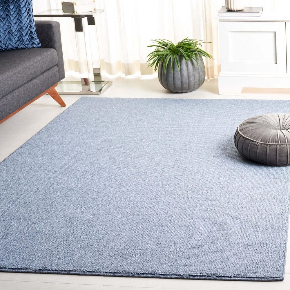 SAFAVIEH River 7 ft. x 7 ft. Blue Solid Marle Square Area Rug RVR600M ...