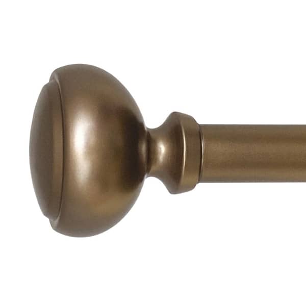 Decopolitan Fairbanks II 72 in.-144 in. Adjustable 1 in. Single Curtain Rod in Dark Bronze with Finials