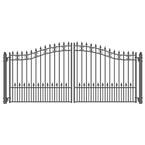 St. Louis 14 ft. x 6 ft. Black Steel Dual Driveway Fence Gate