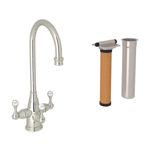 ROHL Georgian Era Triple Handle Bar Faucet in Polished Nickel
