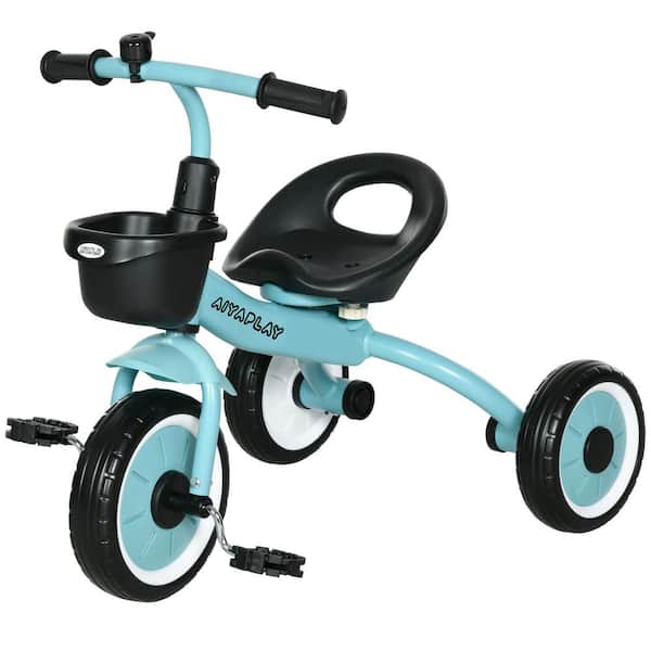 Kids Tricycle for Toddlers Age 2-5 with Adjustable Seat, Toddler Bike for Children with Basket Handlebar Grips, Blue
