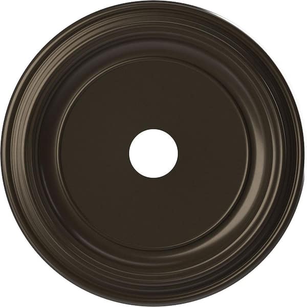 Ekena Millwork 22 in. O.D. x 3-1/2 in. I.D. x 1-1/2 in. P Traditional Thermoformed PVC Ceiling Medallion in Metallic Dark Bronze