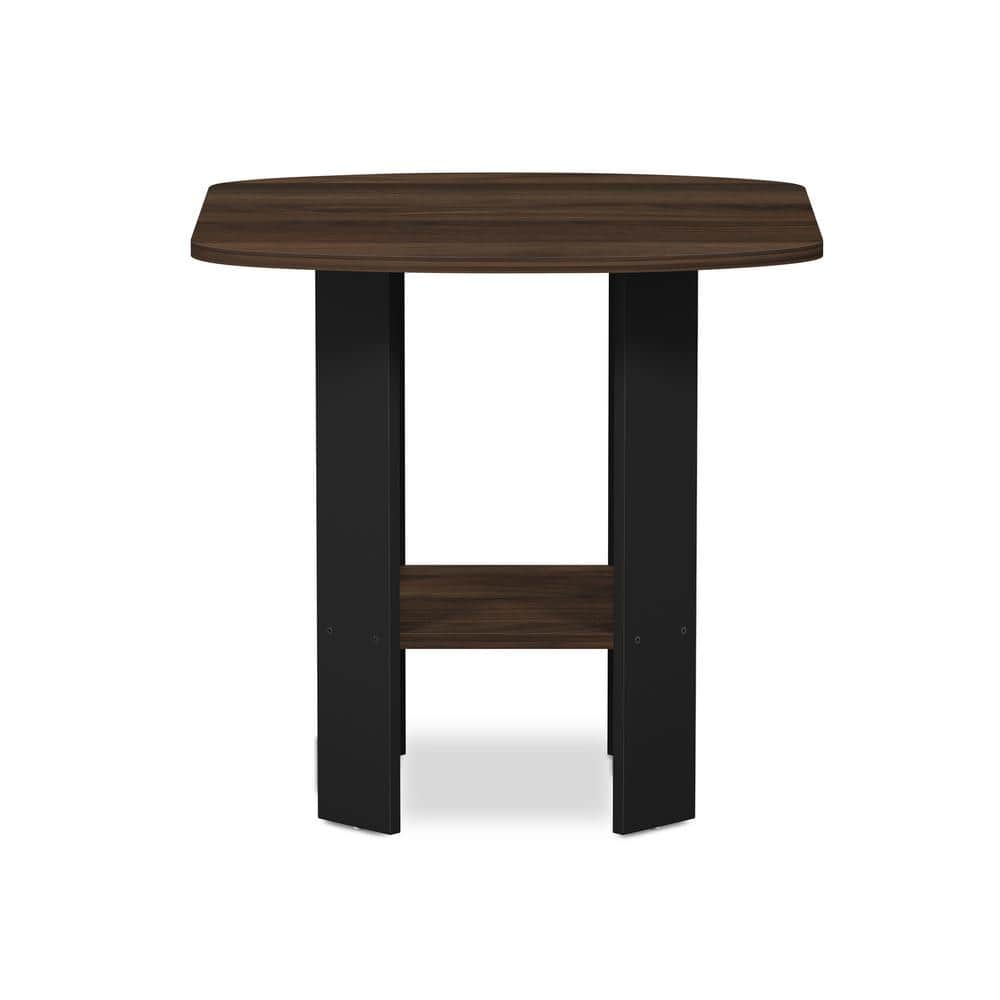 Columbia Walnut & Black Square Wooden End Table
