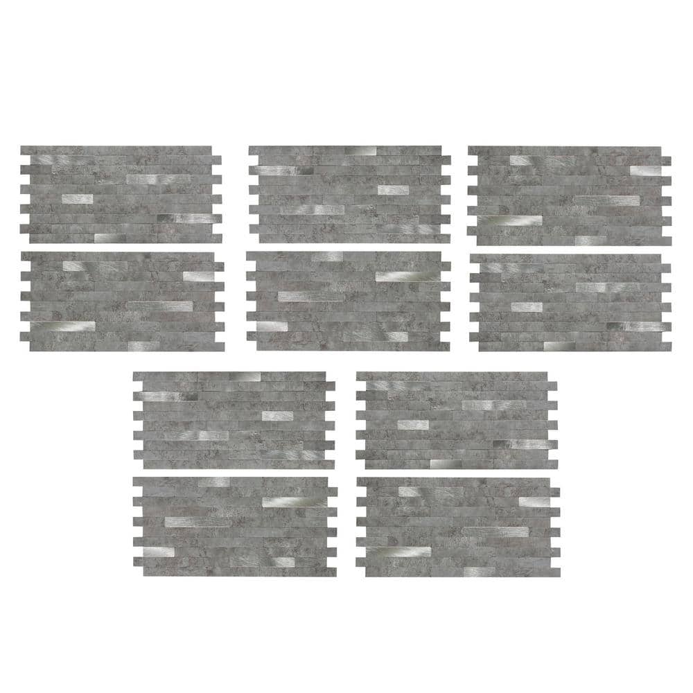 Cloud Shimmer Gray Composite Peel and Stick Backsplash Tiles