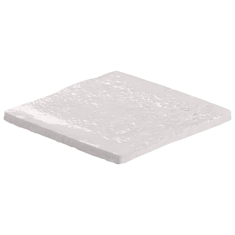 Glossy White Textured Ceramic 5x5 Wall Tile