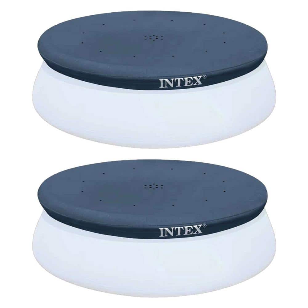 Intex Easy Set 10 ft. Round Above Ground Swimming Pool Leaf Debris Cover (2-Pack), Blue -  2 x 28021E