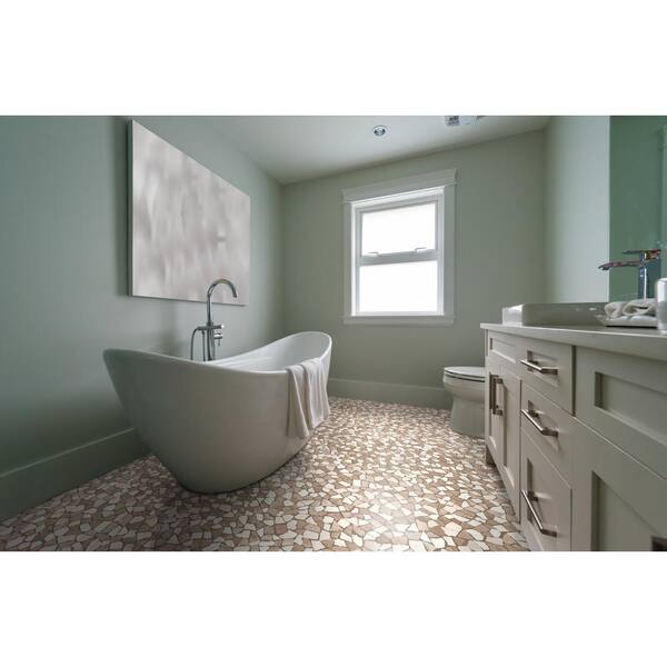 Apollo Tile Desert Hills Gray and Beige 12-in x 14-in Polished Natural Stone Marble Uniform Squares Patterned Floor and Wall Tile (5.53-sq. ft/ Carton)