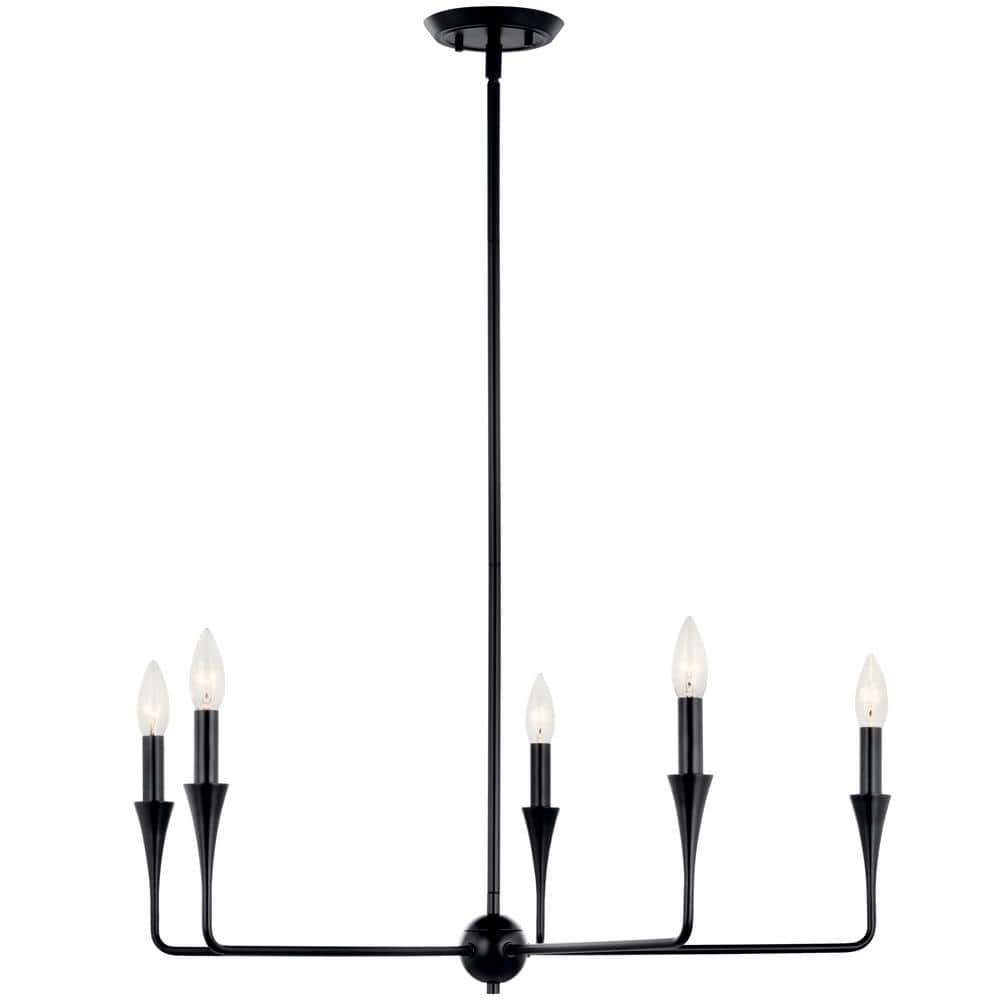 Alvaro Black 5-Light Modern Candle Chandelier