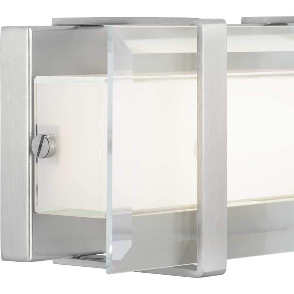 Brushed Nickel LED Wall Sconce with Clear Glass Panels