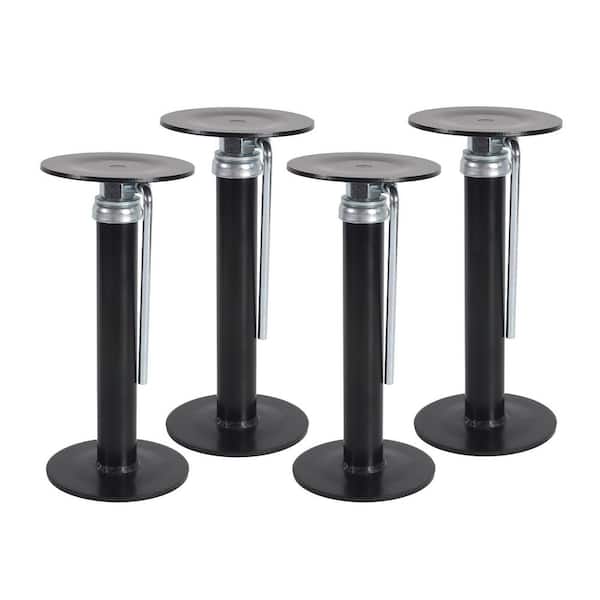 4 Pack Black Alloy Steel Maximum Length 16 in. Jack Posts for Leveling and Stabilizing Stairs Porche Decks Crawl Space