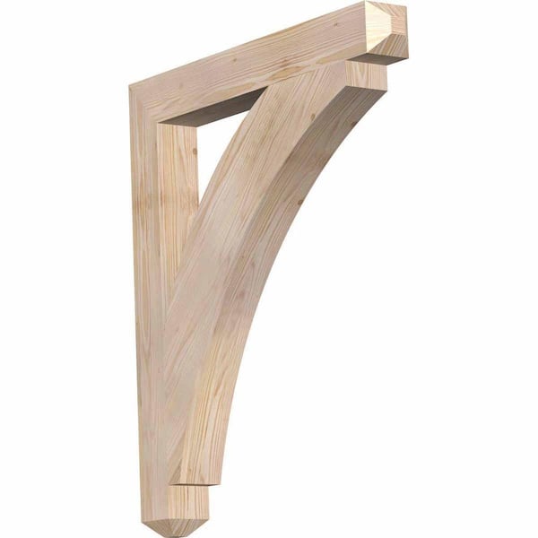 Ekena Millwork 3.5 in. x 34 in. x 30 in. Douglas Fir Thorton Craftsman Smooth Bracket