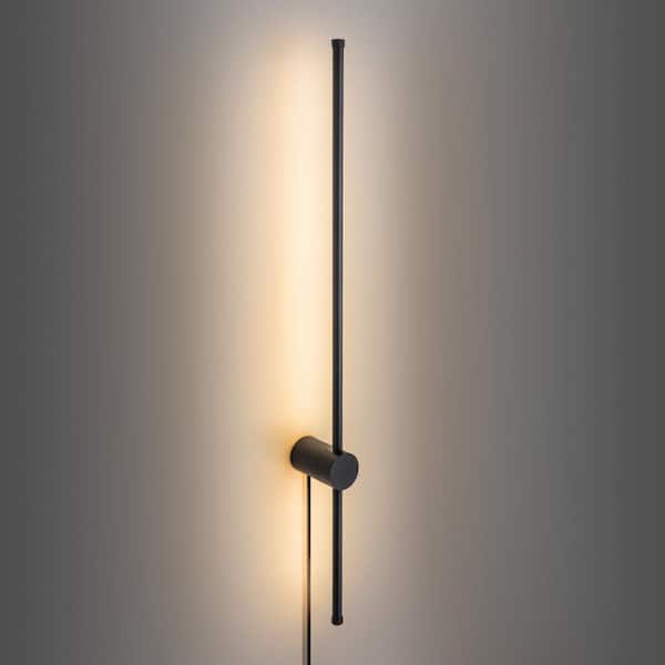 RRTYO Ronan 34.6 in. Black Warm Light LED Sconce 81010000003508