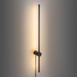 Ronan 34.6 in. Black Warm Light LED Sconce