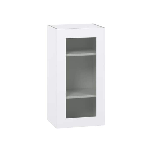 Roseland 18 in. W x 14 in. D x 35 in. H Assembled Shaker Glass Door Specialty Wall Kitchen Cabinet in Warm White