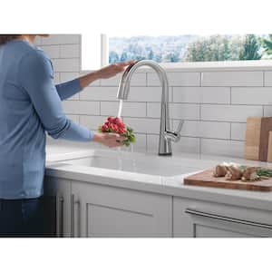 Monrovia Single-Handle Pull Down Sprayer Kitchen Faucet with Touch2O Technology in Lumicoat Arctic Stainless