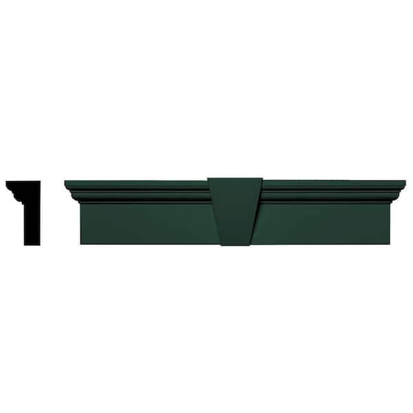Builders Edge 2-5/8 in. x 6 in. x 33-5/8 in. Composite Flat Panel Window Header with Keystone in 122 Midnight Green