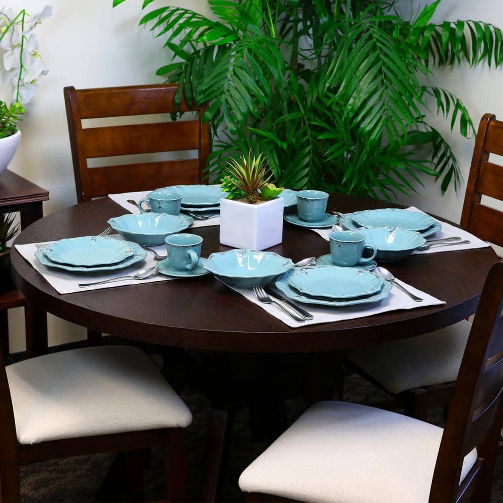 Modern Floral Ceramic 20-Piece Dinnerware Set for 4