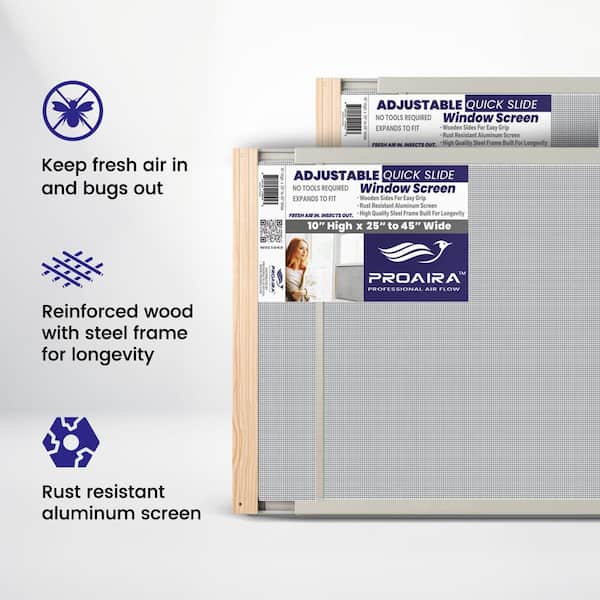 45 in. x 10 in. Adjustable Frame Quick Slide Window Screen (Pack of 12)