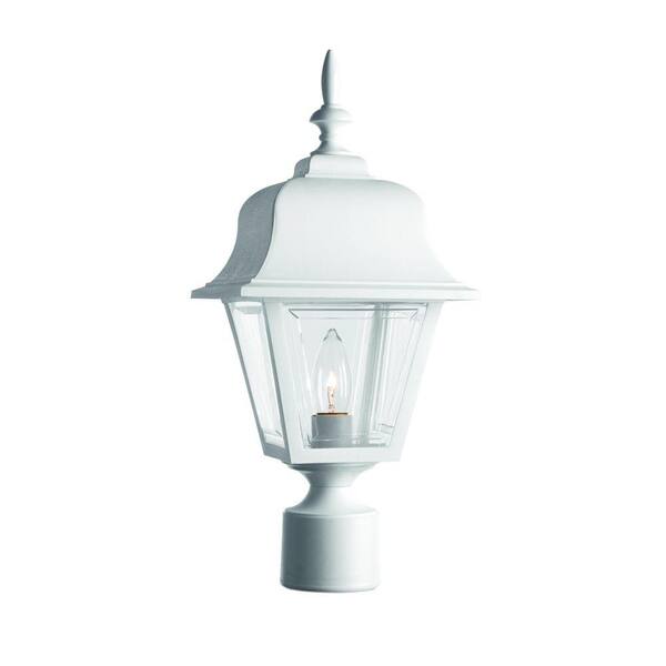 Progress Lighting 1-Light Outdoor White Post Lantern