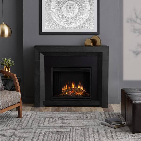 Real Flame Hughes 42 in. Electric Fireplace in Gray