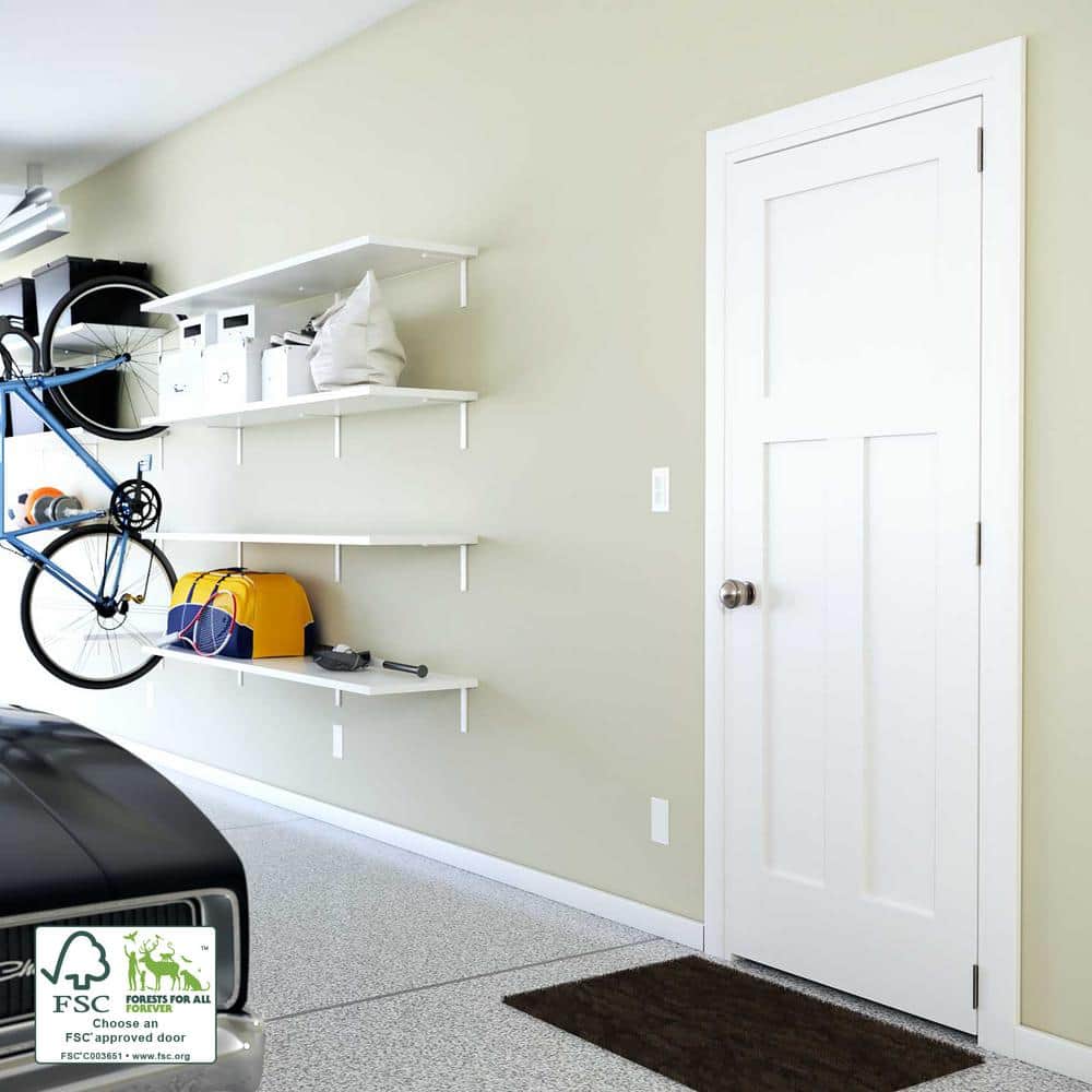 80" x 30" White Primed 5-Panel Solid Pine Interior Door