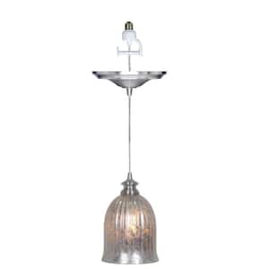 Mary 1-Light Brushed Nickel Pendant Conversion Kit with Mercury Glass Shade