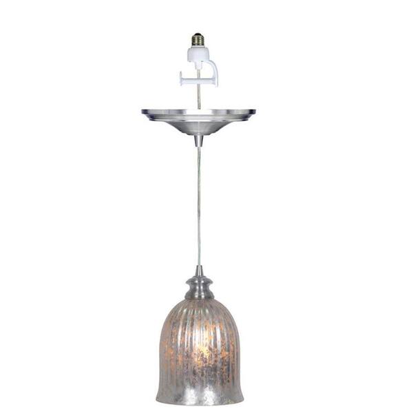 Home Decorators Collection Mary 1-Light Brushed Nickel Pendant Conversion Kit with Mercury Glass Shade