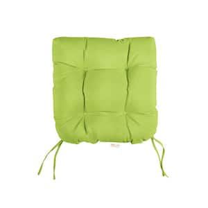 Sunbrella Canvas Macaw Tufted Chair Cushion Round U-Shaped Back 16 x 16 x 3