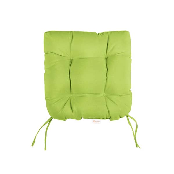SORRA HOME Sunbrella Canvas Macaw Tufted Chair Cushion Round U-Shaped Back 16 x 16 x 3