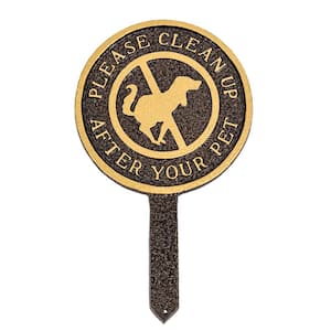 Please Clean Up After Your Pet Statement Plaque with 4.5 in. Lawn Stake - Hammered Bronze