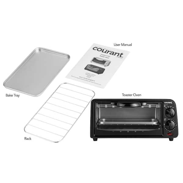 Courant Toaster Oven Aluminized Baking Pan+Removable Tray+Temperature  Controls