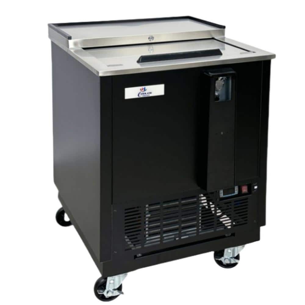 26.5 in. 4.1 cu. ft. Counterâ€‘Depth Retro Freezerless Refrigerator in Black with Adjustable Bottle Racks