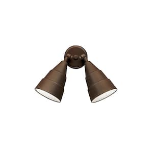 11.25 in. 2-Light Architectural Bronze Outdoor Hardwired Wall Lantern Sconce with No Bulbs Included (1-Pack)