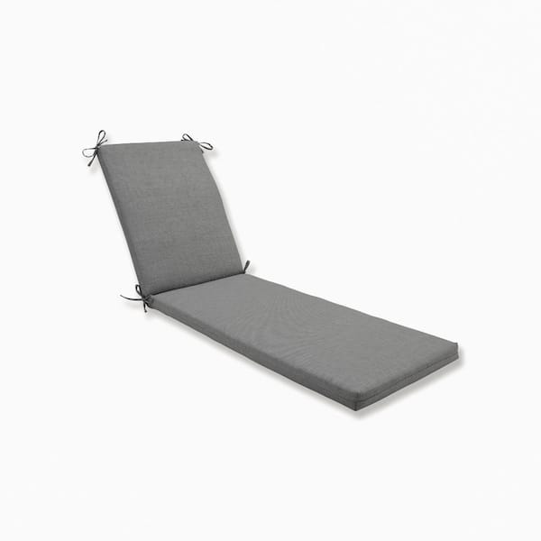 Pillow Perfect Solid 23 x 30 Outdoor Chaise Lounge Cushion in Grey Rave