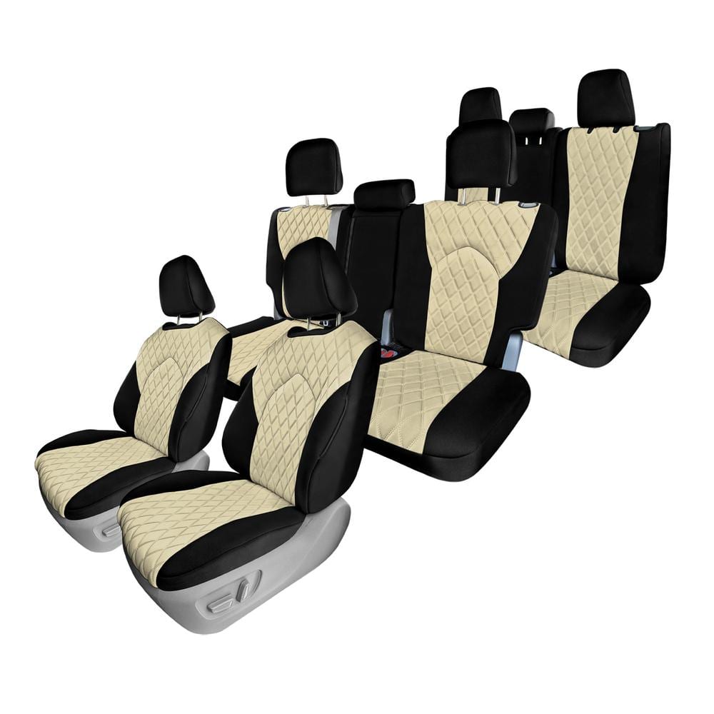 FH Group Neoprene Custom Beige- Toyota - Set Highlander Seat Full Depot DMCM5028BGE-FU for The 2020-2024 Home Covers Fit