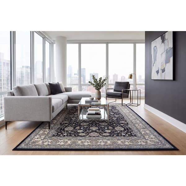 Ancient Garden Navy 2 ft. x 4 ft. Indoor Area Rug