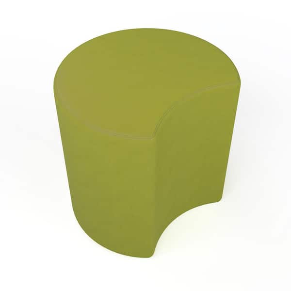 TOT MATE Versa Soft Seat Crescent Classroom Chair Modular Flexible Seating Vinyl Ottoman for Kids/Adults 18 in. H Pistachio Green