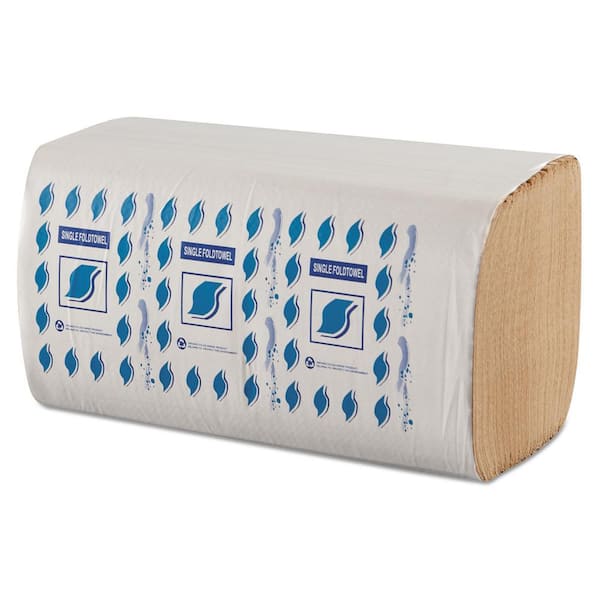 GEN Singlefold Paper Towels, 1-Ply, Kraft, 9 in. x 9.25 in., (12-Carton)