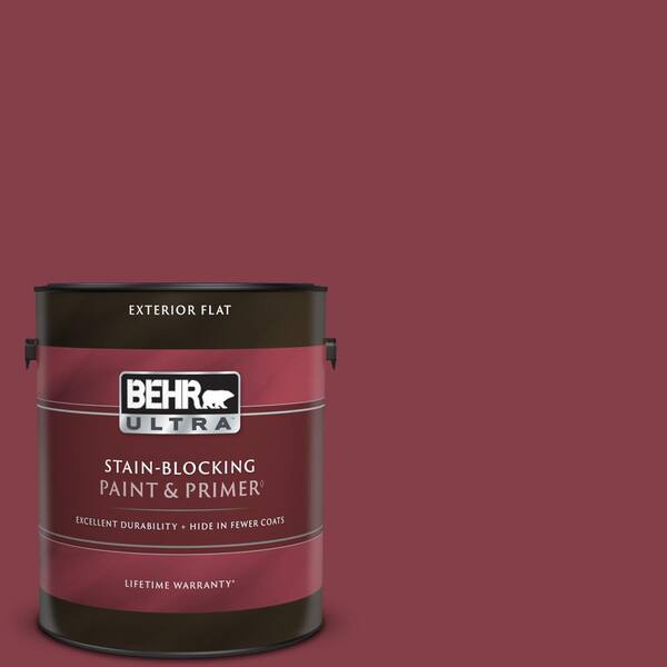 BEHR ULTRA 1 gal. #S-H-120 Antique Ruby Flat Exterior Paint & Primer
