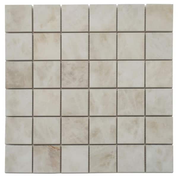 Splendor 12 in. x 12 in. Lappato Soft Alabaster White Porcelain Mosaic Wall and Floor Tile (4.84 sq. ft./case)-5 Pack