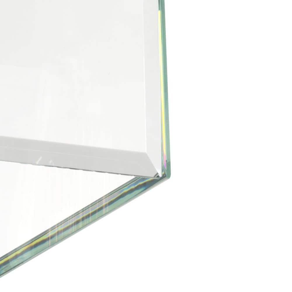Elegant Brushed Nickel & Bronze Beveled Glass Semi-Flush Light Fixture