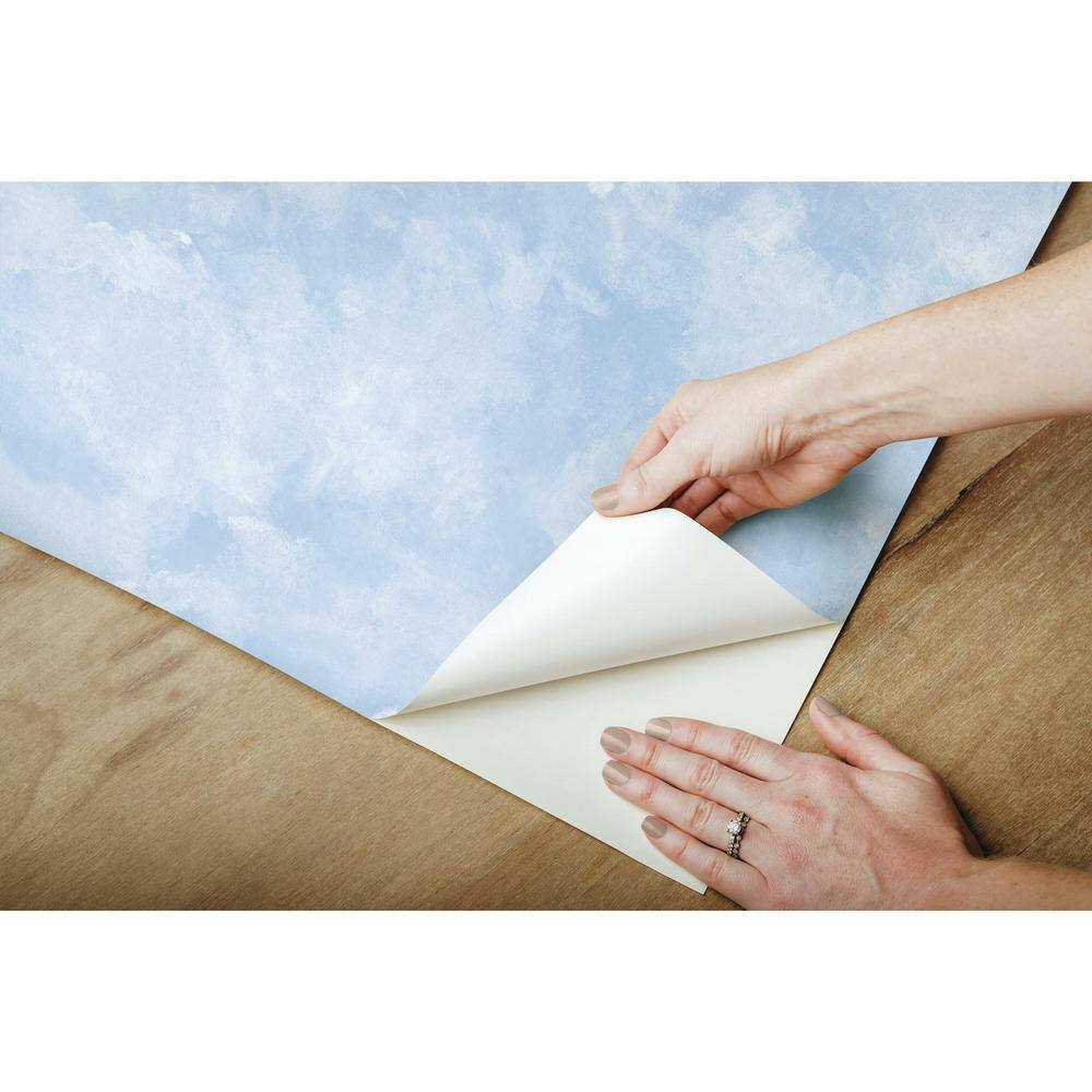 Blue Atrium Clouds Peel and Stick Wallpaper Roll