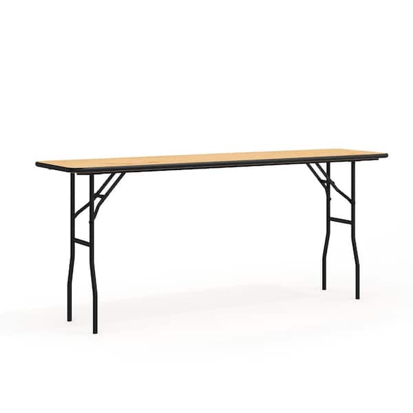 Carnegy Avenue 72 in. Natural Wood Tabletop Metal Frame Folding Table
