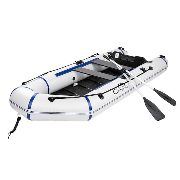 Karl home Camping Survivals 10 ft. Inflatable White Boat