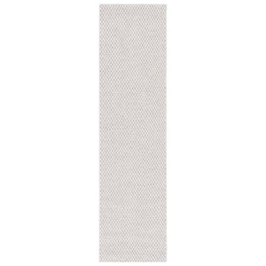 Sisal All-Weather Light Gray/Ivory 2 ft. x 8 ft. Solid Woven Indoor/Outdoor Runner Rug