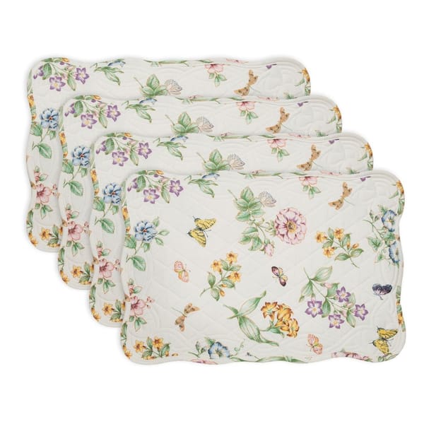 Lenox Butterfly Meadow Quilted Placemats, Set of 4, Multicolor - 13"W x 18"L