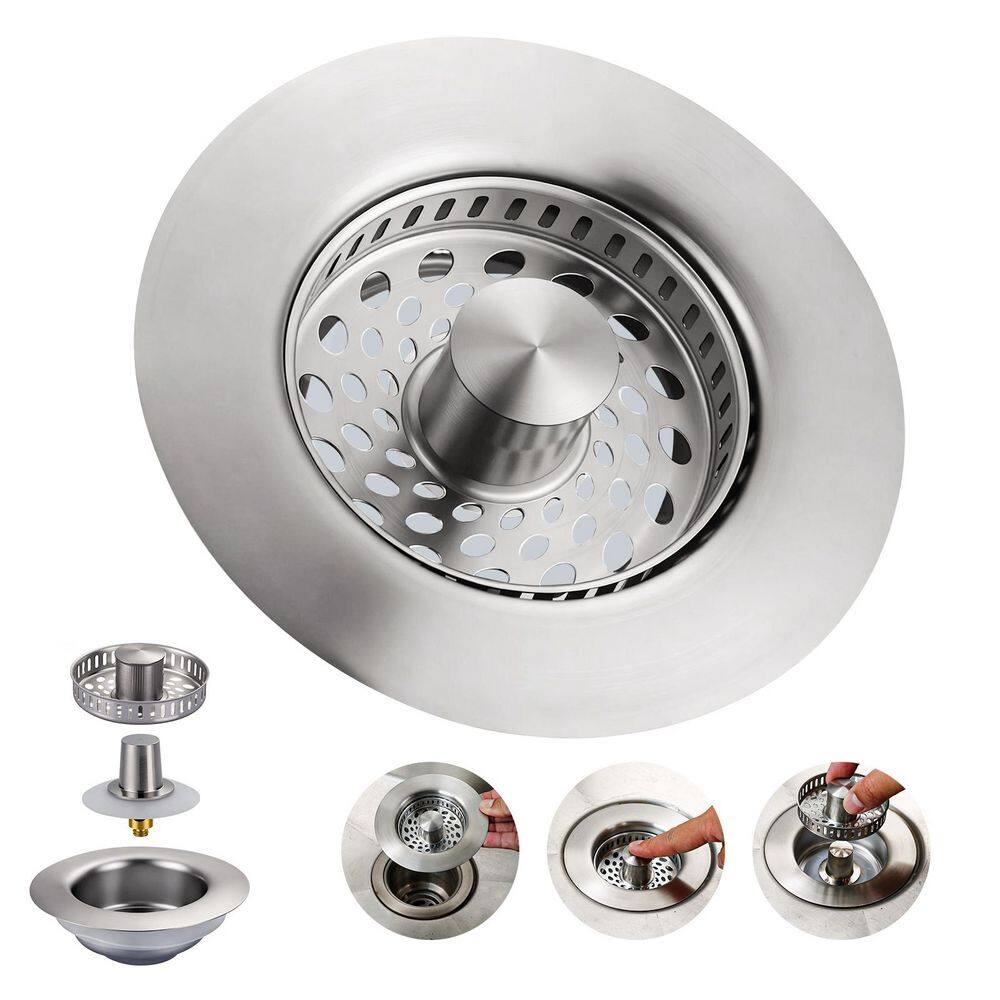 4.5 in. Stainless Steel Strainer Basket Universal Replacement for Kitchen Sink Drains in Brushed Nickel price history on PriceWatchPro